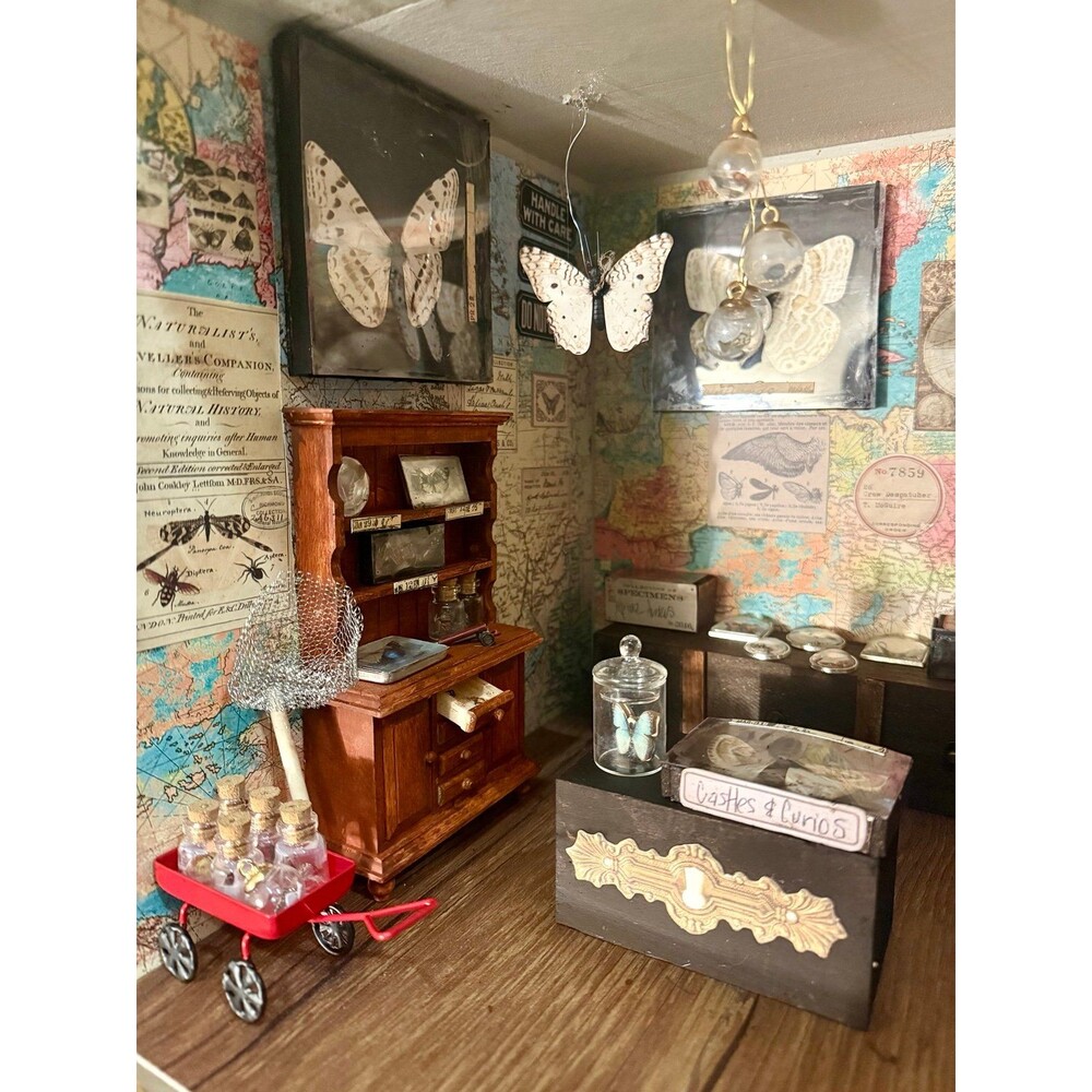 The Butterfly Scientist’s Miniature Dollhouse Display Room Box Vignette